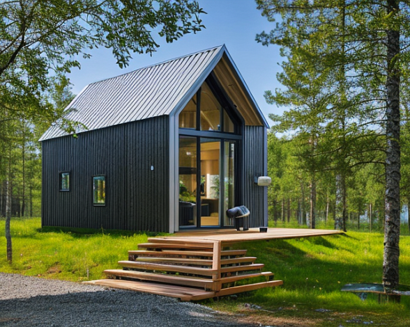 Дом из газобетона Барн-хаус, 27,5 кв.м