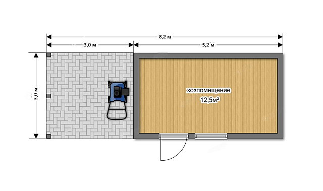 Дом из газобетона хозблока, 22 кв.м