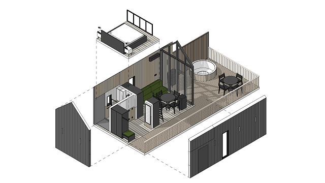 Дом из газобетона Барн-хаус, 27,5 кв.м