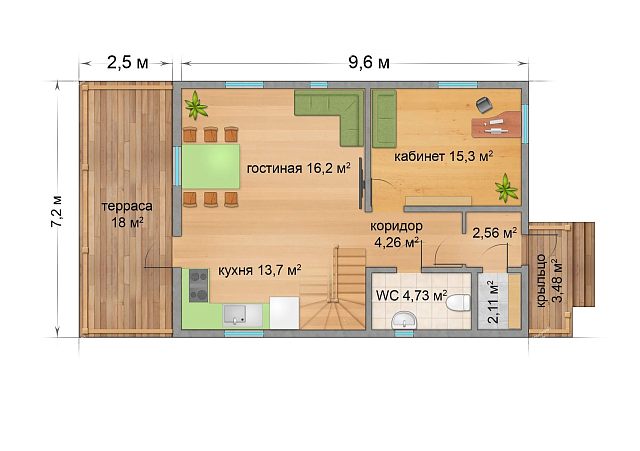 Дом из газобетона Райвио, 128 кв.м