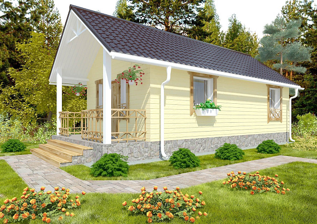 Дом из газобетона Яккима, 37 кв.м