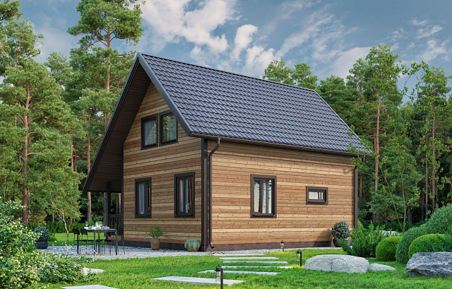 Дом из газобетона Сельги с террасой, 91 кв.м