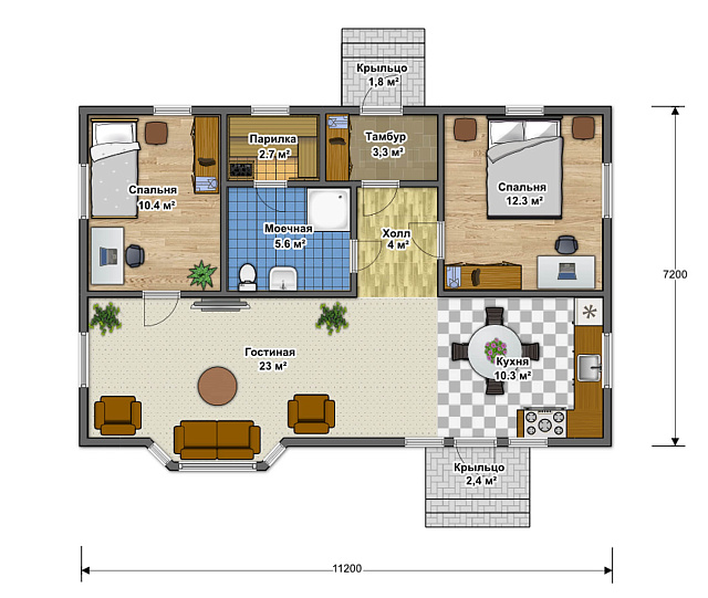 Дом из газобетона Ювилампи, 71 кв.м