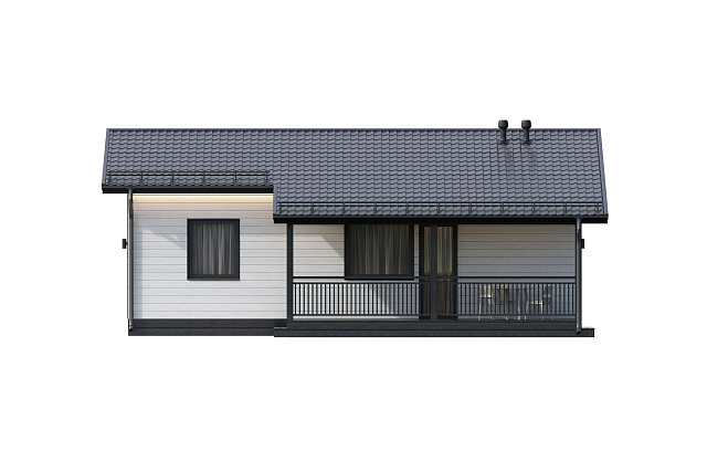 Дом из газобетона Кайгозеро с террасой, 86 кв.м