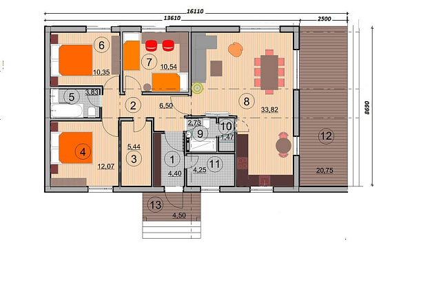 Дом из газобетона Тукса , 120 кв.м
