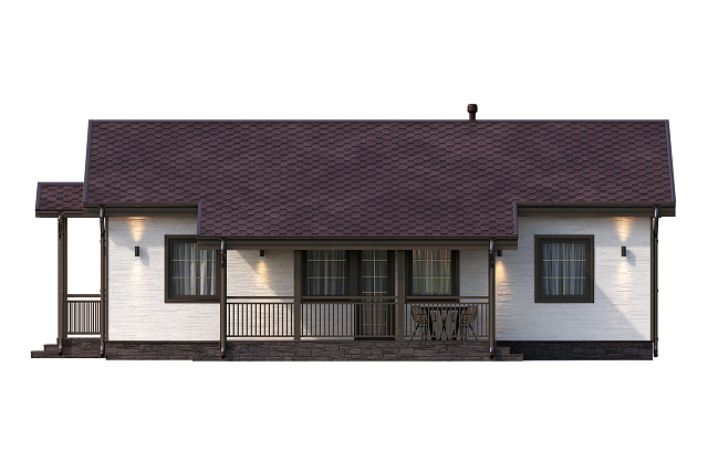 Дом из газобетона Карелия с террасой, 105 кв.м