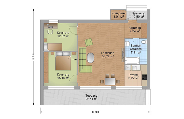 Дом из газобетона Иммалицы, 110 кв.м