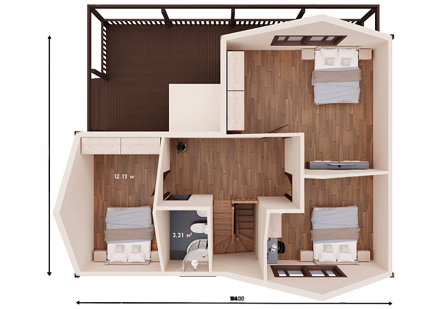 Дом из газобетона Киндасово, 137 кв.м