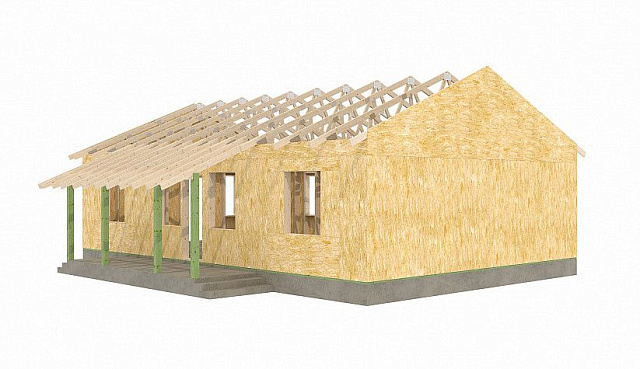 Дом из газобетона Гостевой домик, 36 кв.м