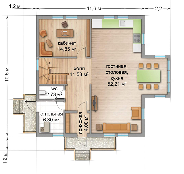 Дом из газобетона Олова, 181 кв.м