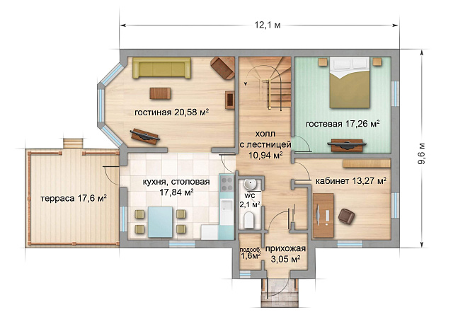 Дом из газобетона Линдолампи, 157 кв.м