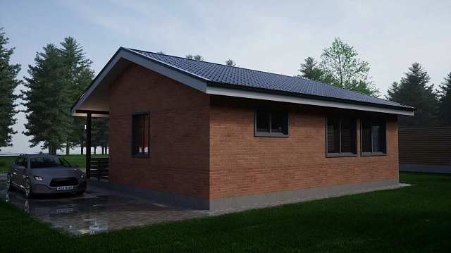 Дом из газобетона ГБ-352, 80,35 кв.м