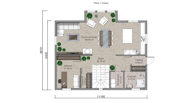 Дом из газобетона Мийнола, 150 кв.м