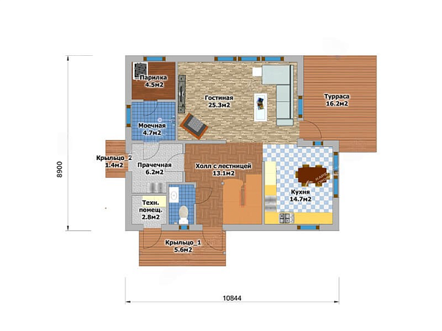Дом из газобетона Тикша,166 кв.м