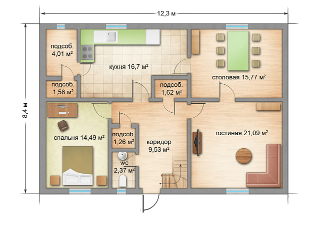 Дом из газобетона Ведлозеро, 145 кв.м