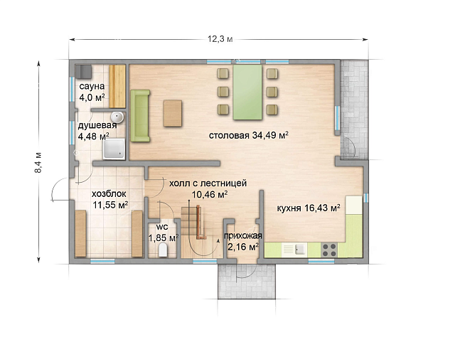 Дом из газобетона Суйсарь, 152 кв.м