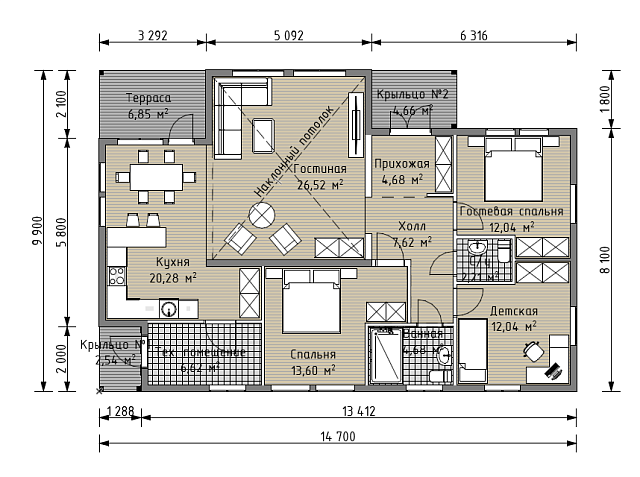 Дом из газобетона Сойва, 117,5 кв.м