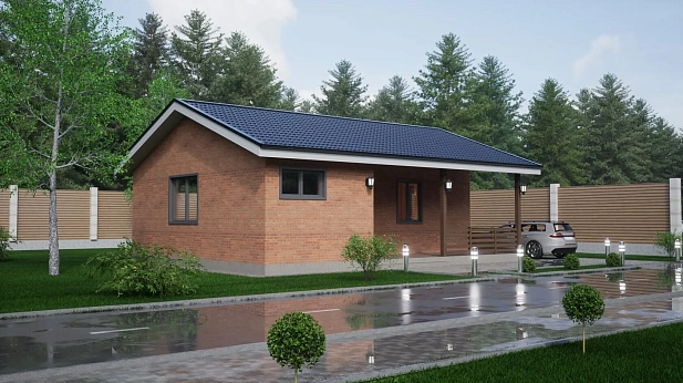 Дом из газобетона ГБ-352, 80,35 кв.м