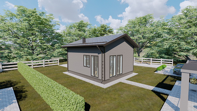 Дом из газобетона Гостевой домик, 36 кв.м