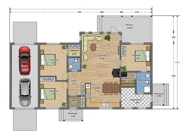 Дом из газобетона Шелтозеро, 175 кв.м