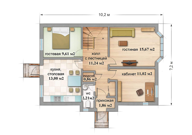 Дом из газобетона Линдолампи, 114 кв.м