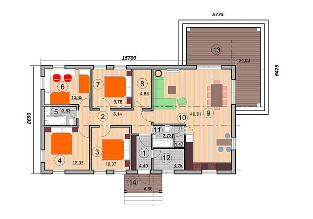 Дом из газобетона Тукса, 140 кв.м