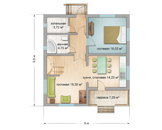 Дом из газобетона Лахта, 145 кв.м