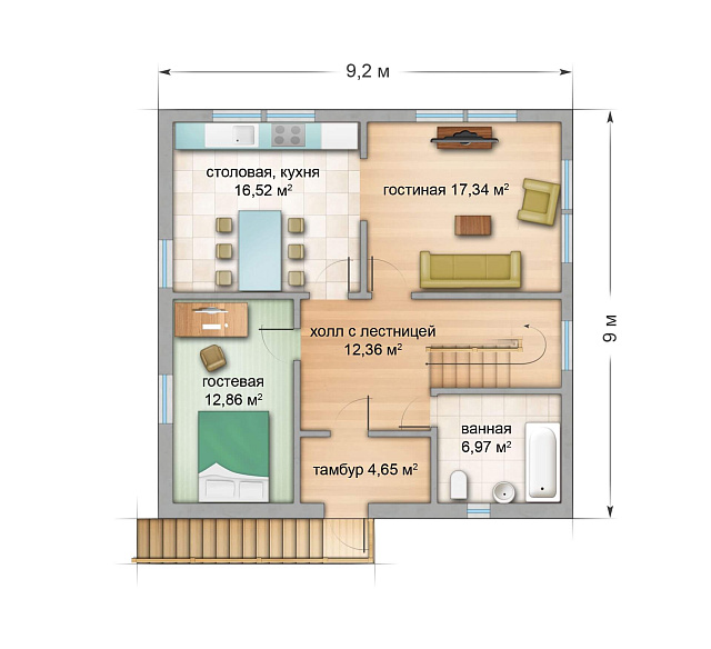 Дом из газобетона Суна, 130 кв.м