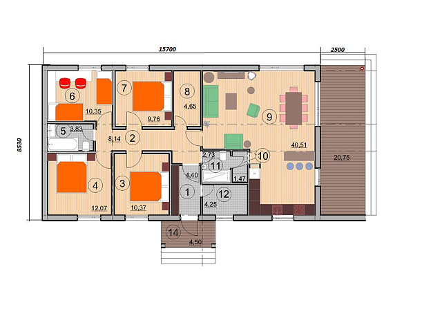 Дом из газобетонаТукса, 136 кв.м