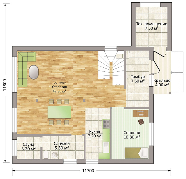 Дом из газобетона Лаяни, 140 кв.м
