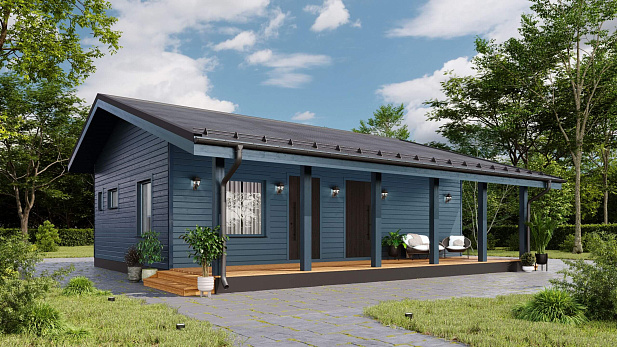 Дом из газобетона Реболы, 89 кв.м