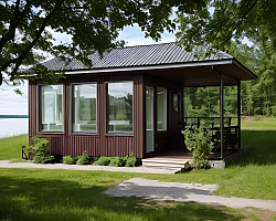 Дом из газобетона Финская летняя кухня, 24 кв.м