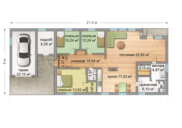 Дом из газобетона Ихала, 150 кв.м