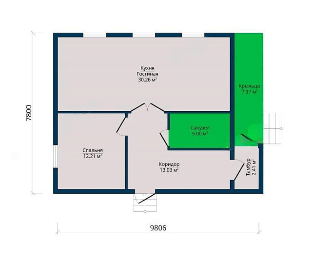 Дом из газобетона Хийтола, 70 кв.м