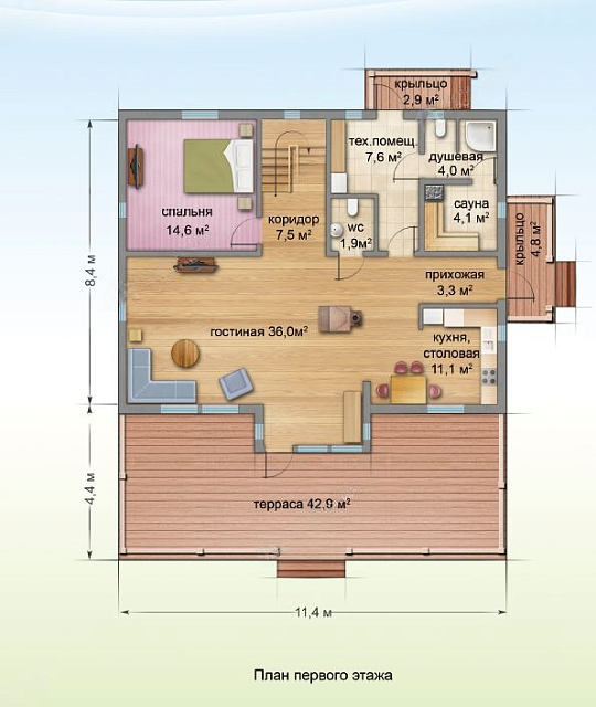 Дом из газобетона Ламберг, 165 кв.м