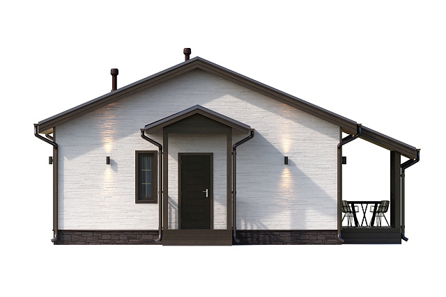 Дом из газобетона Карелия с террасой, 105 кв.м