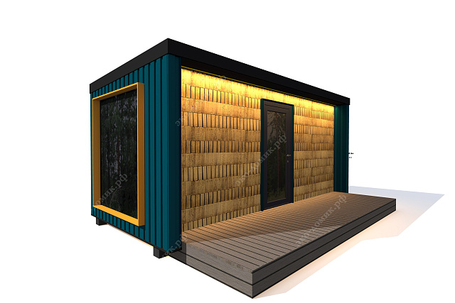 Дом из газобетона Эко-Домик Глэмп, 12,2 кв.м