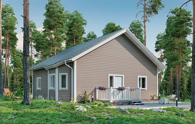 Дом из газобетона Лижма 93 кв.м