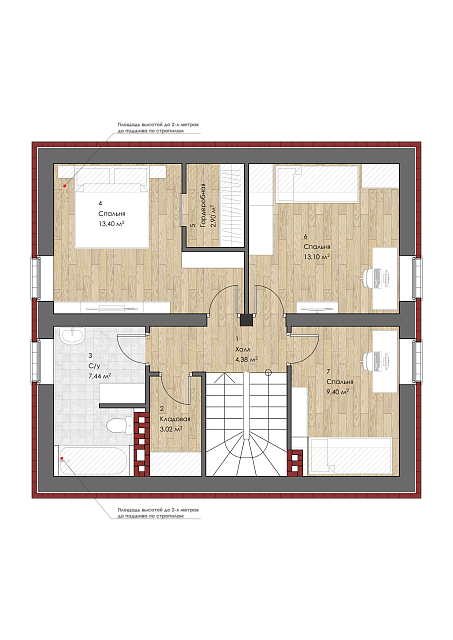 Дом из газобетона Спрингфилд, 123 кв.м