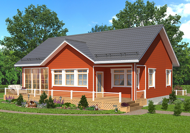 Дом из газобетона Алалампи, 107 кв.м