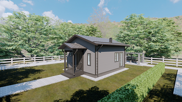 Дом из газобетона Гостевой домик, 36 кв.м