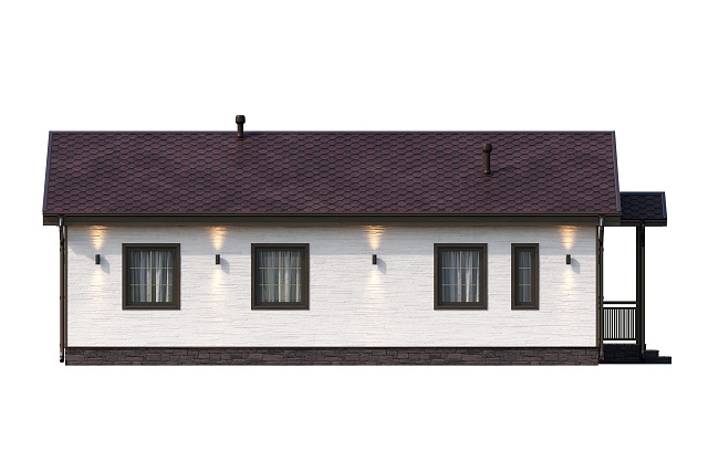 Дом из газобетона Карелия с террасой, 105 кв.м