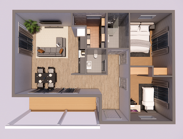 Дом из газобетона Йонка S, 65 кв.м