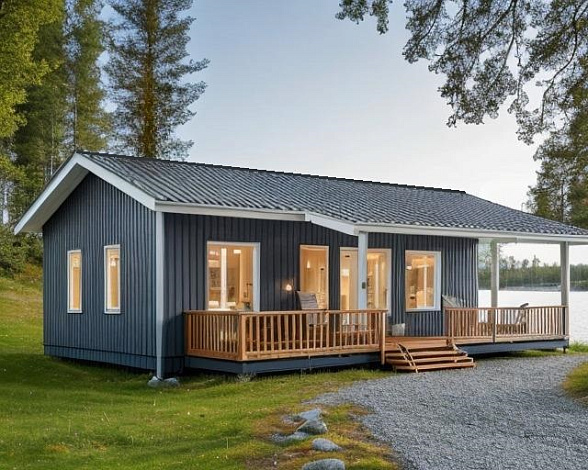 Дом из газобетона Кайгозеро с террасой, 86 кв.м