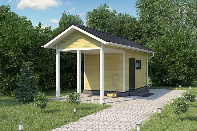 Дом из газобетона хозблока, 22 кв.м