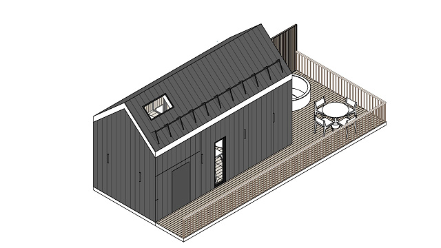 Дом из газобетона Барн-хаус, 27,5 кв.м