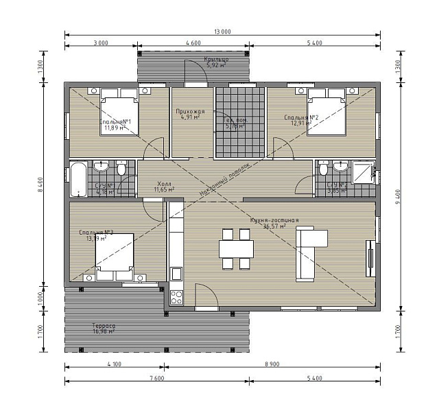 Дом из газобетона Кескозеро-2, 126 кв.м