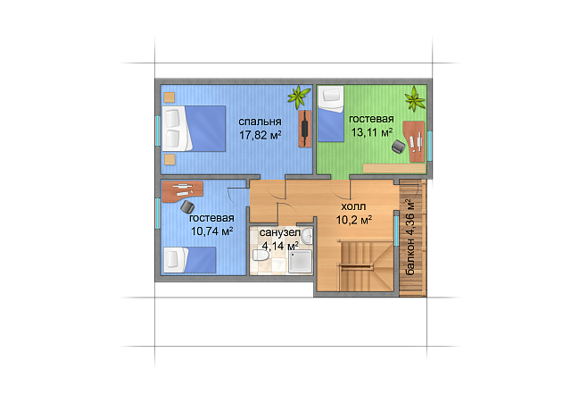 Дом из газобетона Видлица без гаража, 147 кв.м