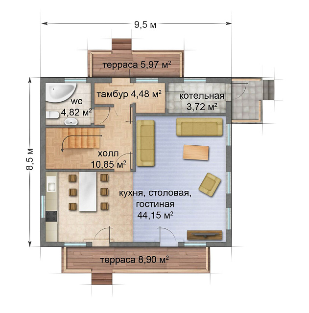 Дом из газобетона Чална, 151 кв.м