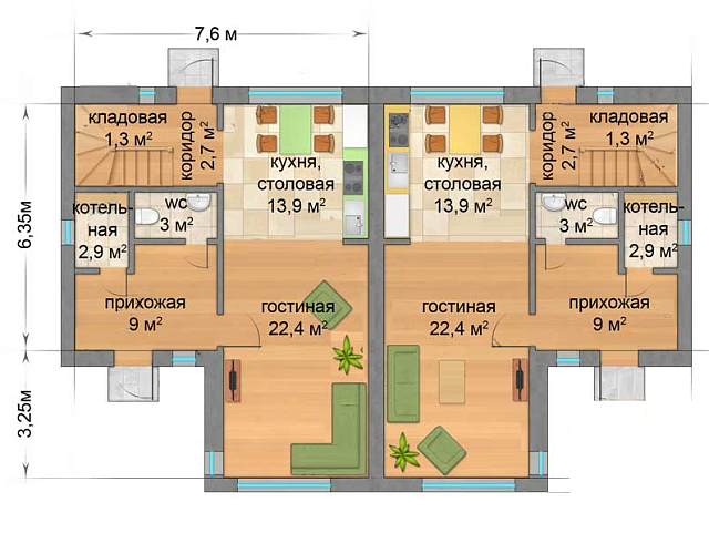 Дом из газобетона Таунхаус, 212 кв.м